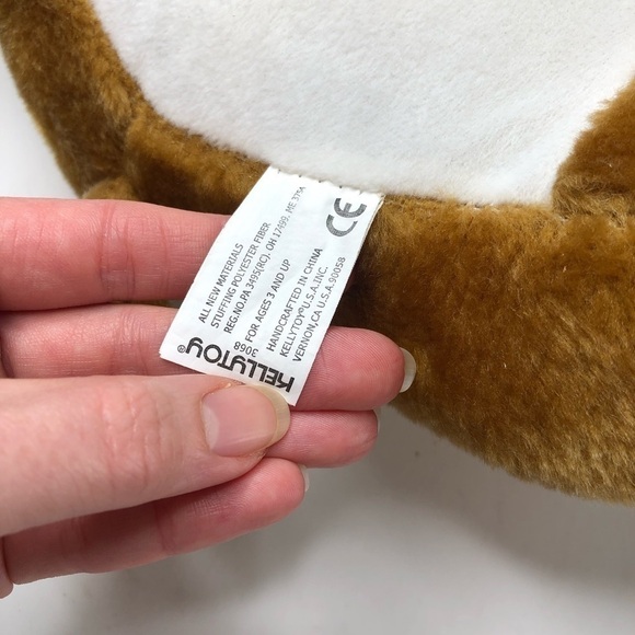 VINTAGE Kellytoy Tan White Bulldog Plush Stuffed Dog Animal Plushie Kids Stuffie - Picture 13 of 14